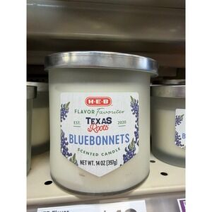 HEB Texas Roots Bluebonnets Scented Candle 14 oz Flavor Favorites Jar Candle